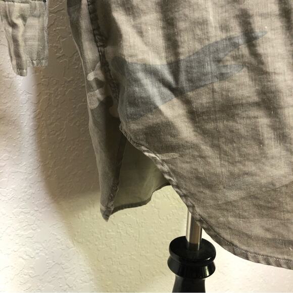 Rails army green gray camo linen blend button shirt dress size Small - Picture 5 of 16